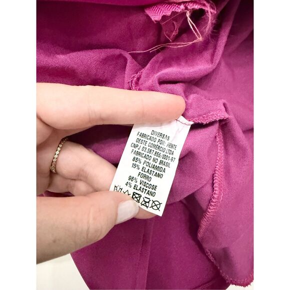 Zen Purple One Puff Statement Shoulder Sleeve Cutout Midi Dress Size XS - Picture 7 of 7